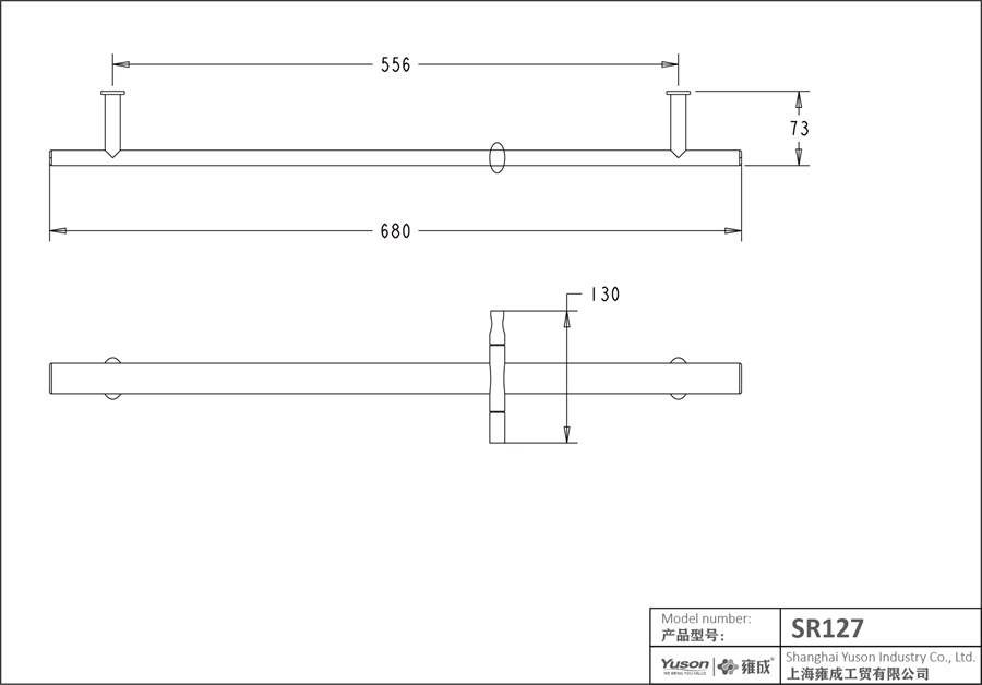 SR127	SUS Oval sliding bar, shower rail, shower wall rail;