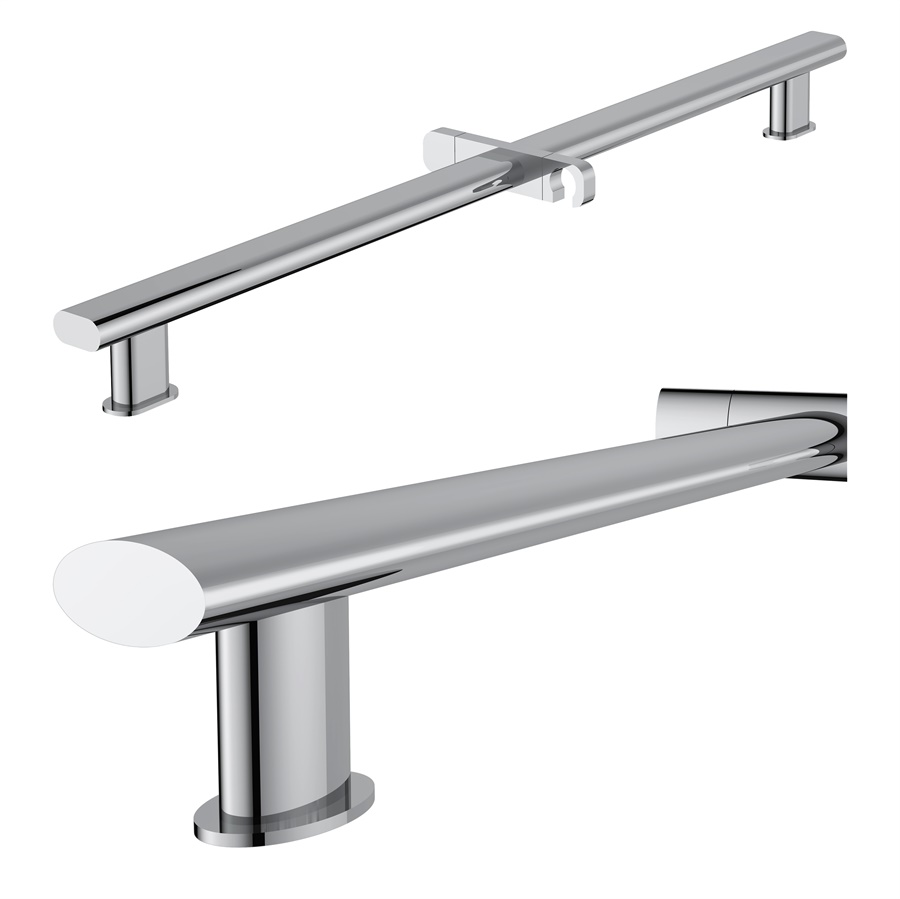 SR183	Oval brass sliding bar, shower rail, shower wall rail;