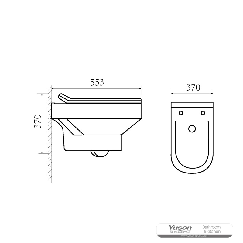 YS22274H	Wall-hung ceramic toilet, Wall-mounted toilet, washdown;
