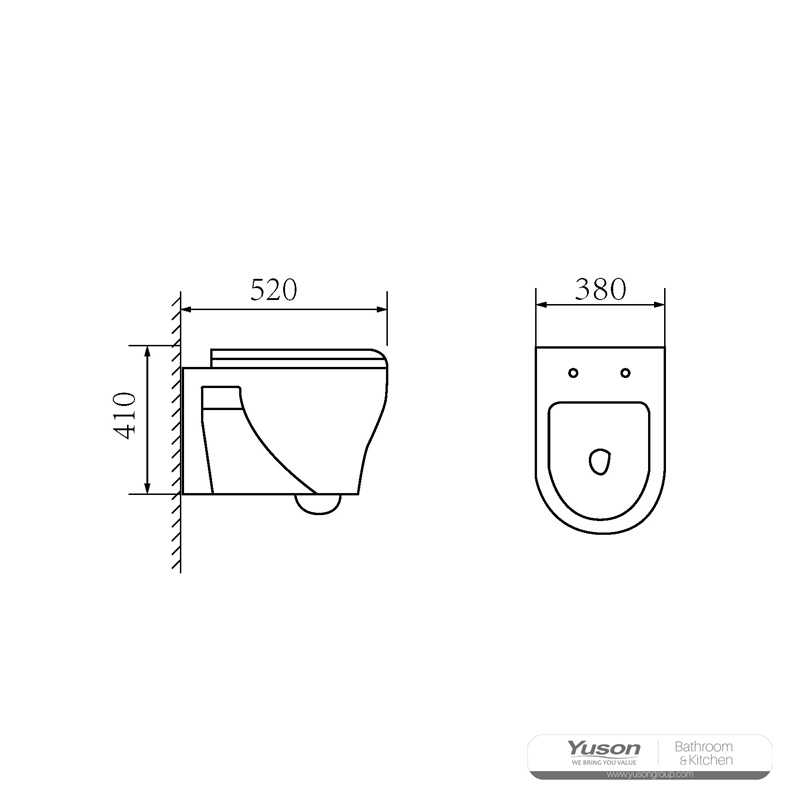 YS22286H	Wall-hung ceramic toilet, Wall-mounted toilet, washdown;
