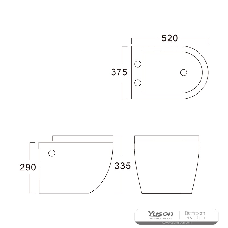 YS22288H	Wall-hung ceramic toilet, Wall-mounted toilet, washdown;