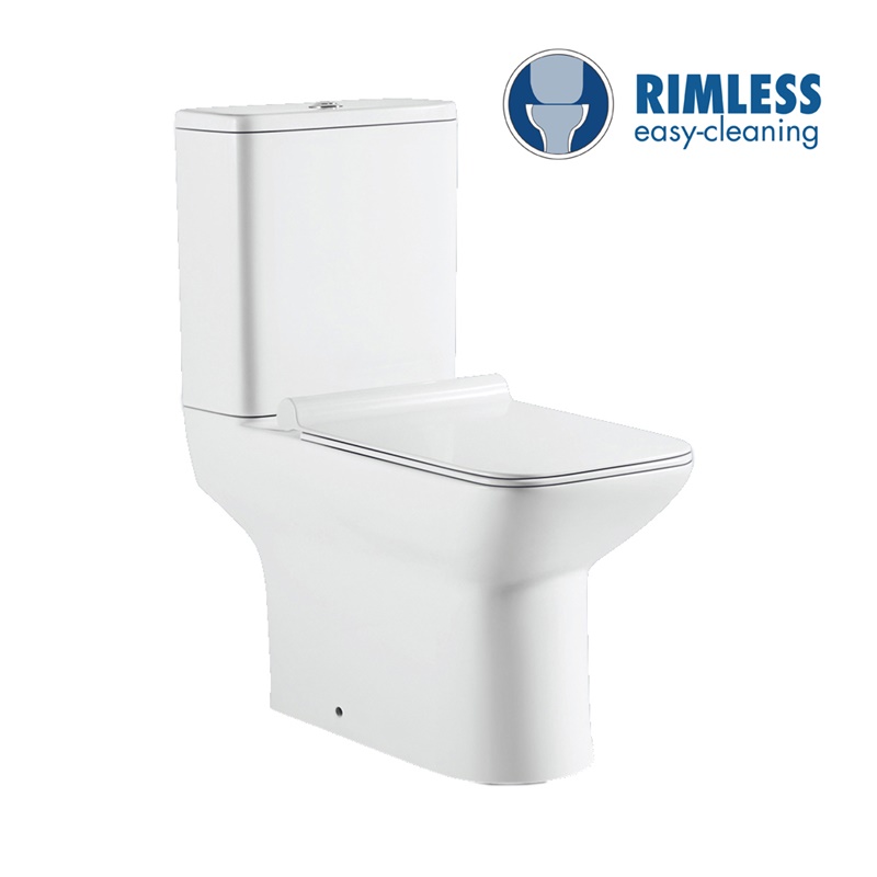 YS22296	2-piece Rimless ceramic toilet, P-trap washdown toilet;
