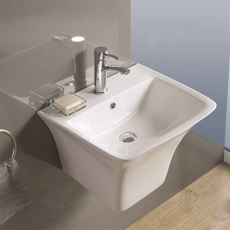 YS26642	Ceramic wall mounted basin, one piece totem basin;