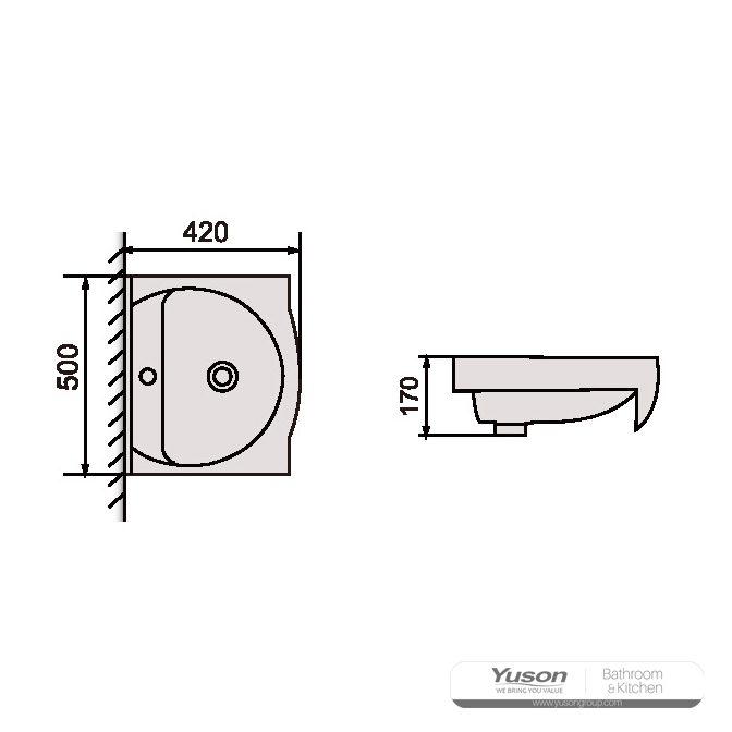 YS27201-50	Ceramic cabinet basin, vanity basin, lavatory sink;