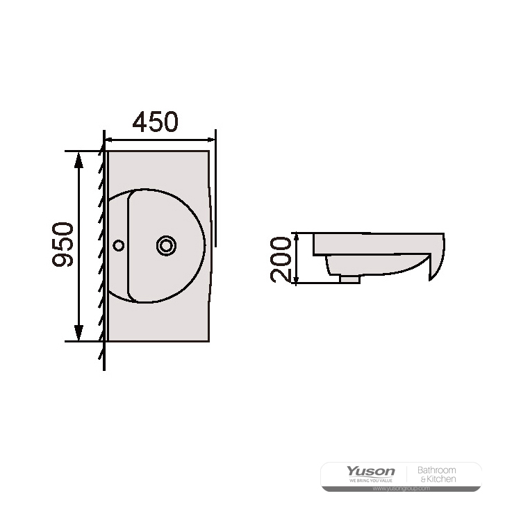 YS27201-95	Ceramic cabinet basin, vanity basin, lavatory sink;