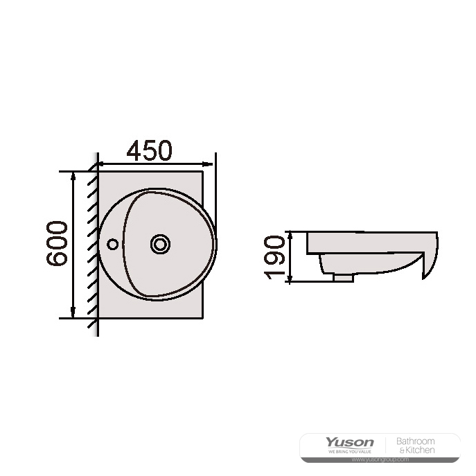 YS27209-60	Ceramic cabinet basin, vanity basin, lavatory sink;