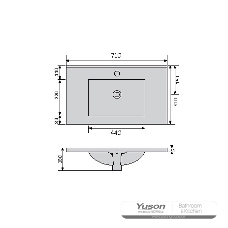 YS27299-70	Ceramic cabinet basin, vanity basin, lavatory sink;