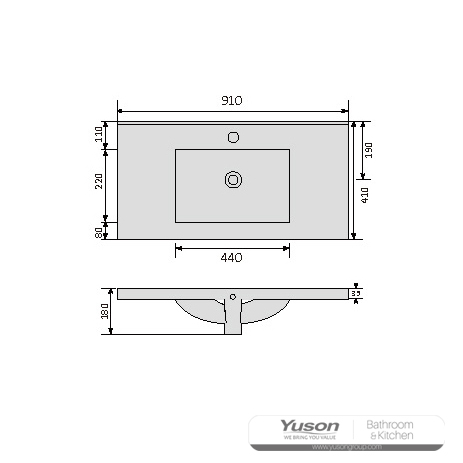 YS27299-90	Ceramic cabinet basin, vanity basin, lavatory sink;