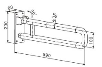S39416	Bathroom grab bars, foldable grab bars, safety handrail, non-slip grab bars;