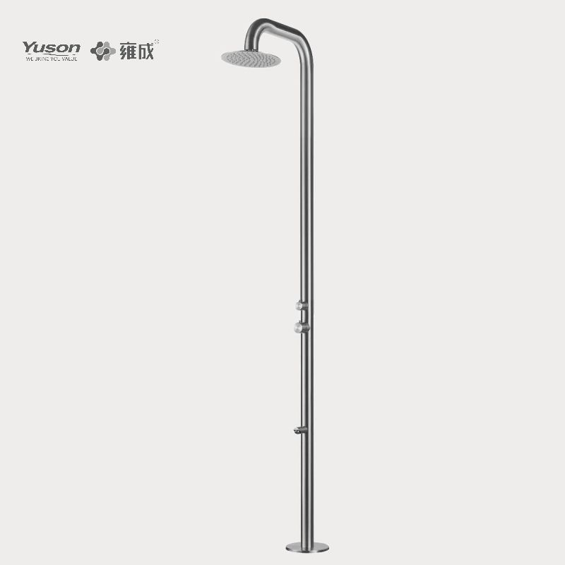 YS78662 2-Function 304 or 316l Outdoor Pool Shower Column For Poolside Resorts, Beachfront High Corrosion Area With Lower Spray