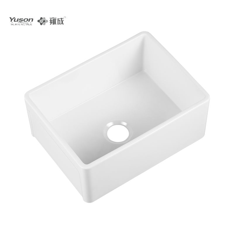 YS27110-2418	24x18 Inch Manufacturer VC Vitreous China Apron front kitchen sink single bowl large size in white color