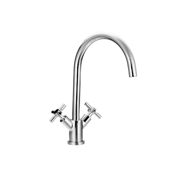 1101-50	brass faucet double handles hot/cold water deck-mounted kitchen mixer, sink mixer