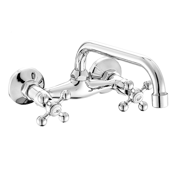 1108-71	brass faucet double handles hot/cold water wall-mounted kitchen mixer, sink mixer