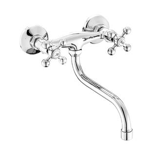 1108-72	brass faucet double handles hot/cold water wall-mounted kitchen mixer, sink mixer