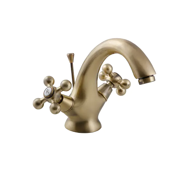 1108AB-30	brass faucet double handles hot/cold water deck-mounted basin mixer