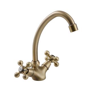 1108AB-50	brass faucet double handles hot/cold water deck-mounted kitchen mixer, sink mixer