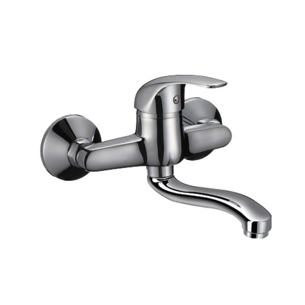 4121B-71	brass faucet single lever hot/cold water wall-mounted kitchen mixer, sink mixer