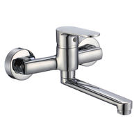 3173-70	brass faucet single lever hot/cold water wall-mounted kitchen mixer, sink mixer