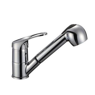 4121C-5E	brass faucet single lever hot/cold water deck-mounted kitchen mixer, pull-out  sink mixer