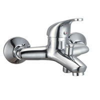 4166-10	brass faucet single lever hot/cold water wall-mounted bathtub mixer