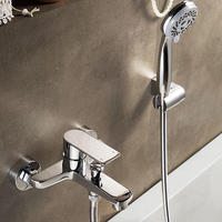 3192-10	brass faucet single lever hot/cold water wall-mounted bathtub mixer