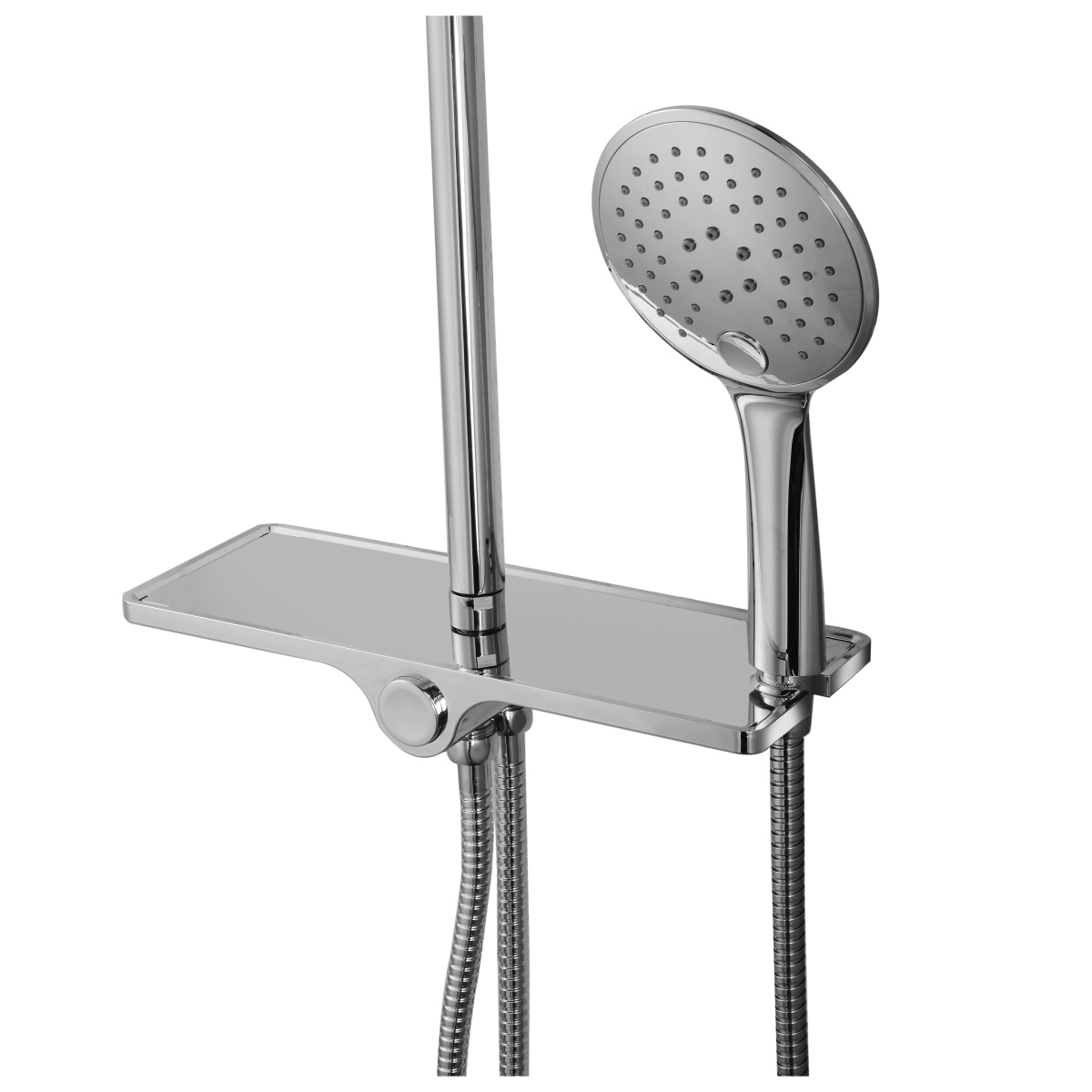 YS34105	Shower column, rain shower column with shelf, height adjustable;