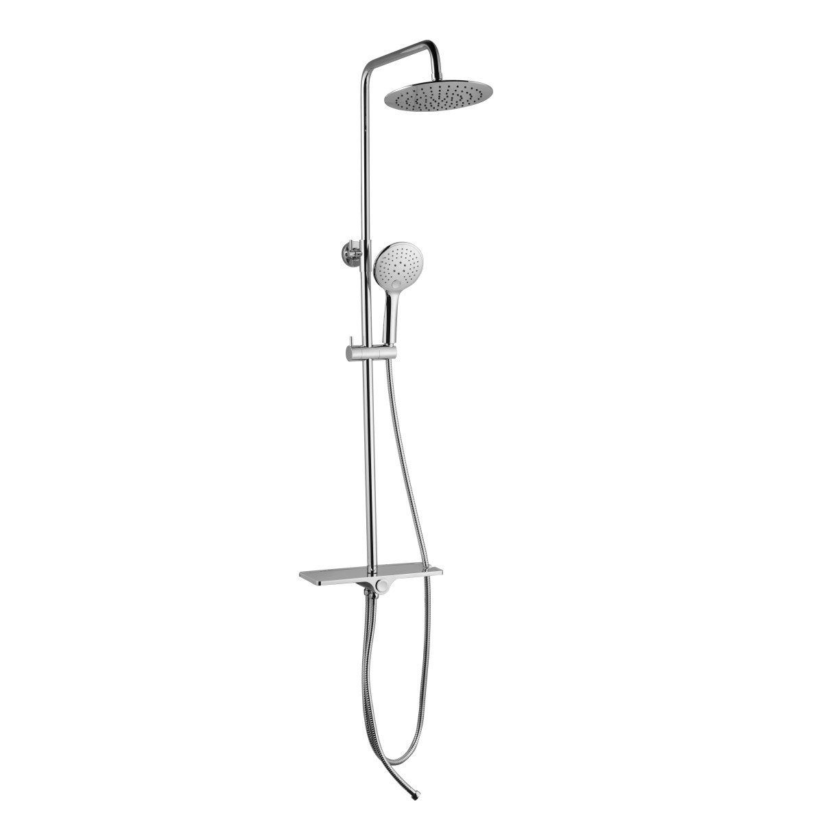 YS34105	Shower column, rain shower column with shelf, height adjustable;