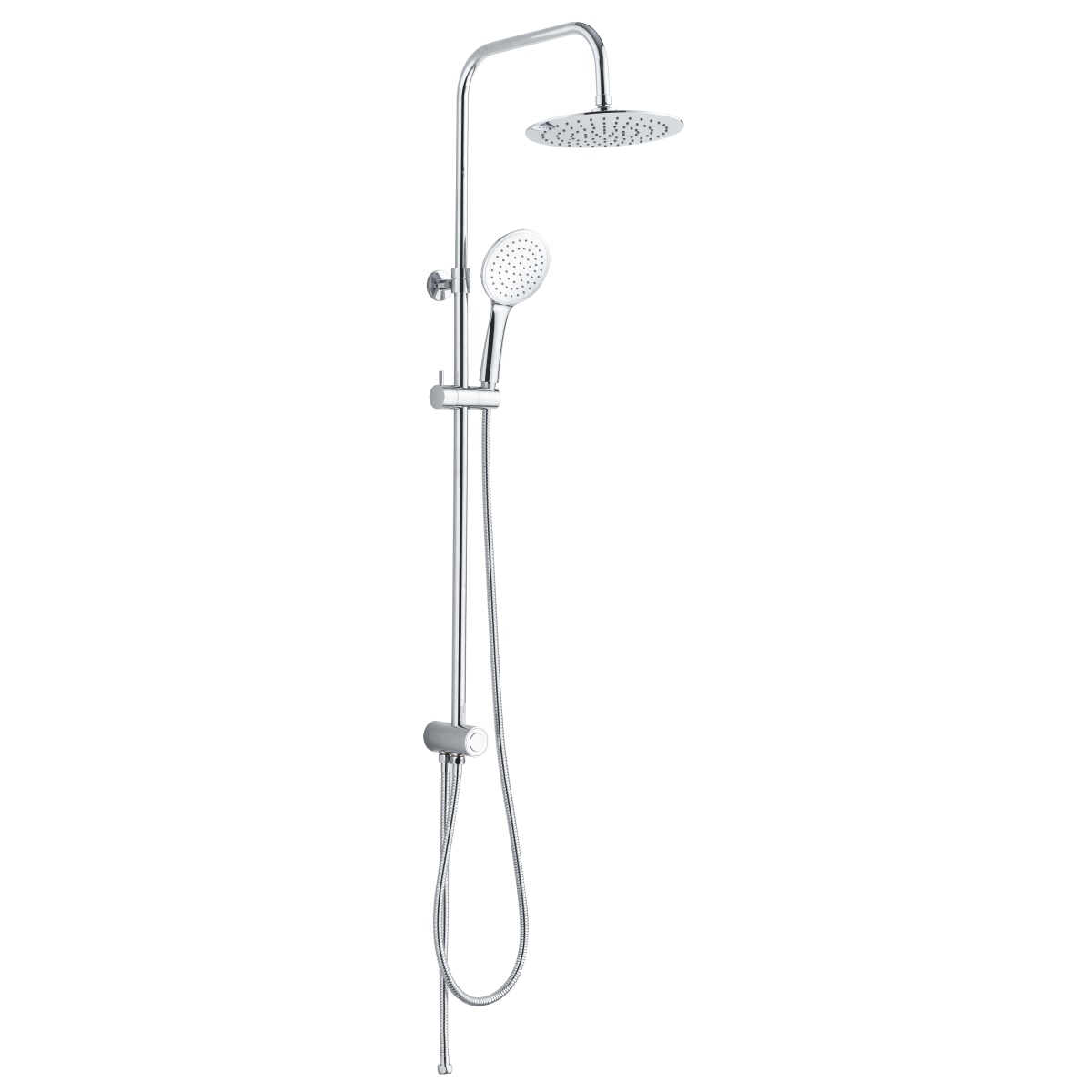 YS34107	Shower column, rain shower column with button switch diverter, height adjustable;