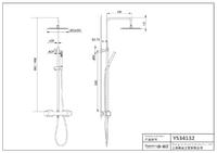 YS34132	Shower column, rain shower column with thermostatic faucet, height adjustable;