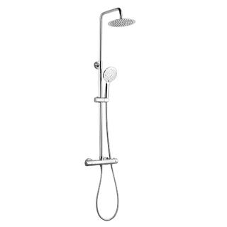 YS34133C	Square shower column, rain shower column with thermostatic faucet, height adjustable;