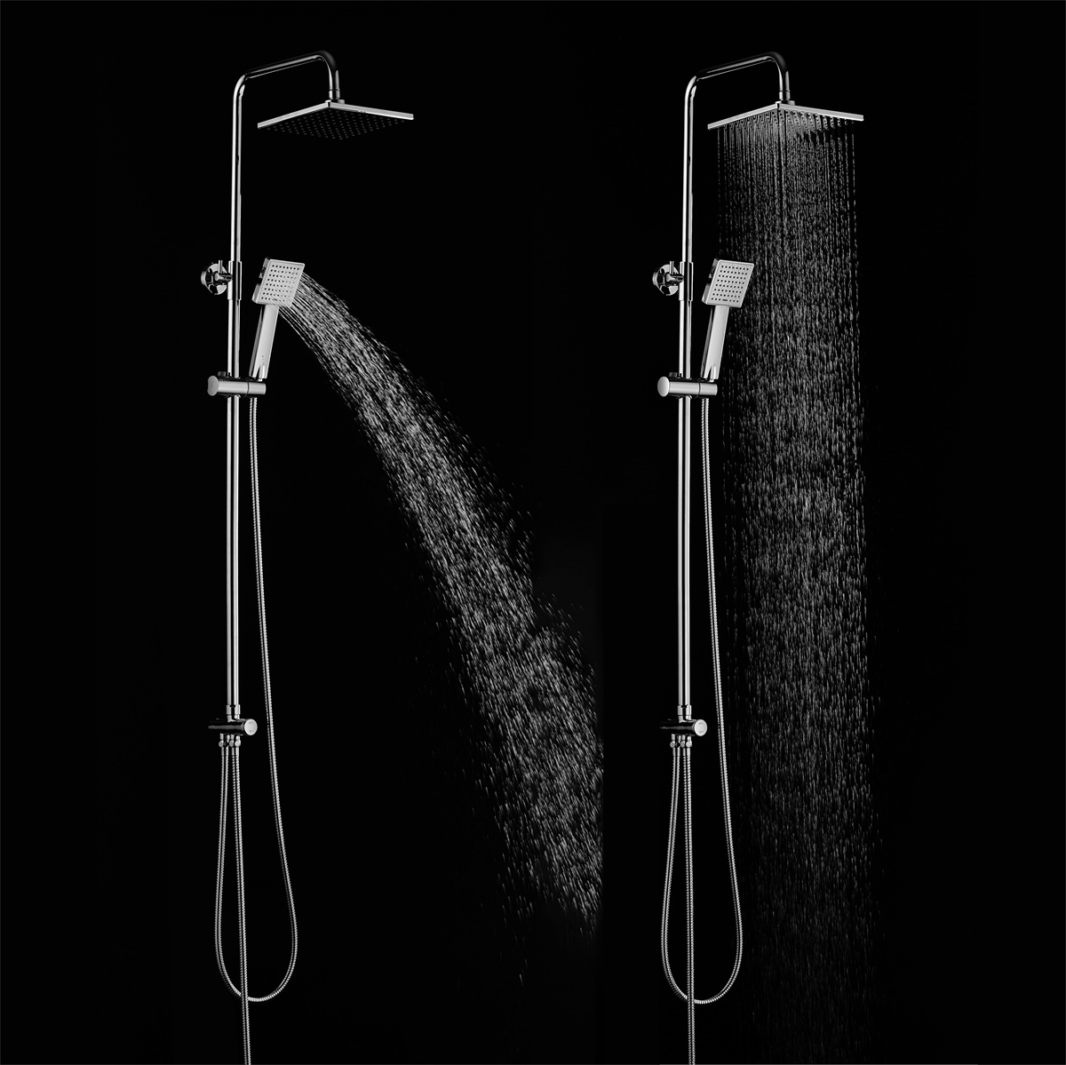 YS34144	Shower column, rain shower column with brass button switch diverter