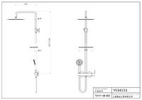 YS34151	Shower column, rain shower column with shelf faucet, height adjustable;