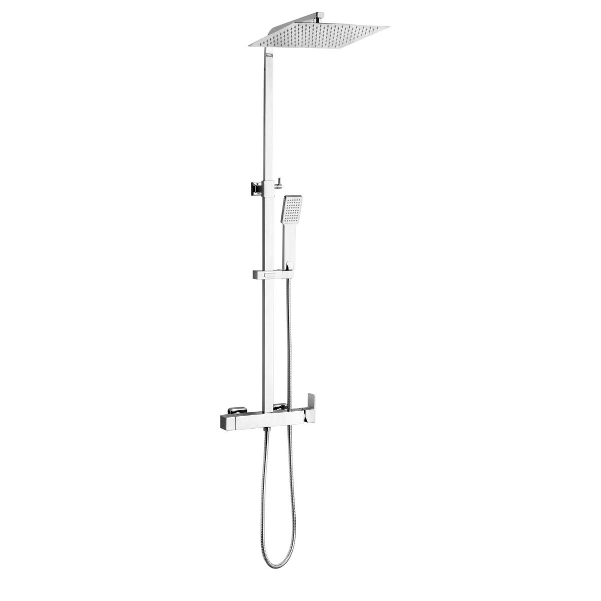 YS34185	Square shower column, rain shower column with shower faucet, height adjustable;