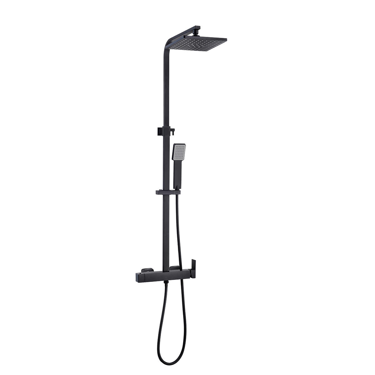 YS34185B	Square shower column, rain shower column with shower faucet, height adjustable;