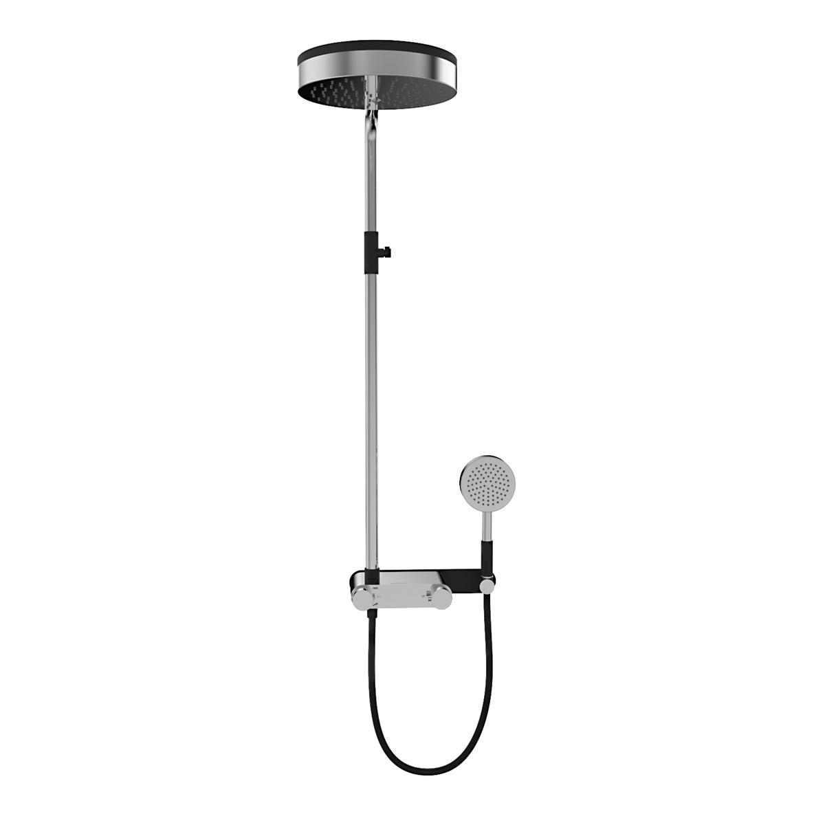 YS34206	Luxury shower column, rain shower column with thermostatic faucet, height adjustable;