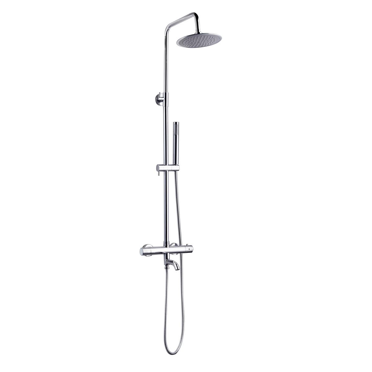 YS34222	Shower column with spout, thermostatic rain shower column, height adjustable;