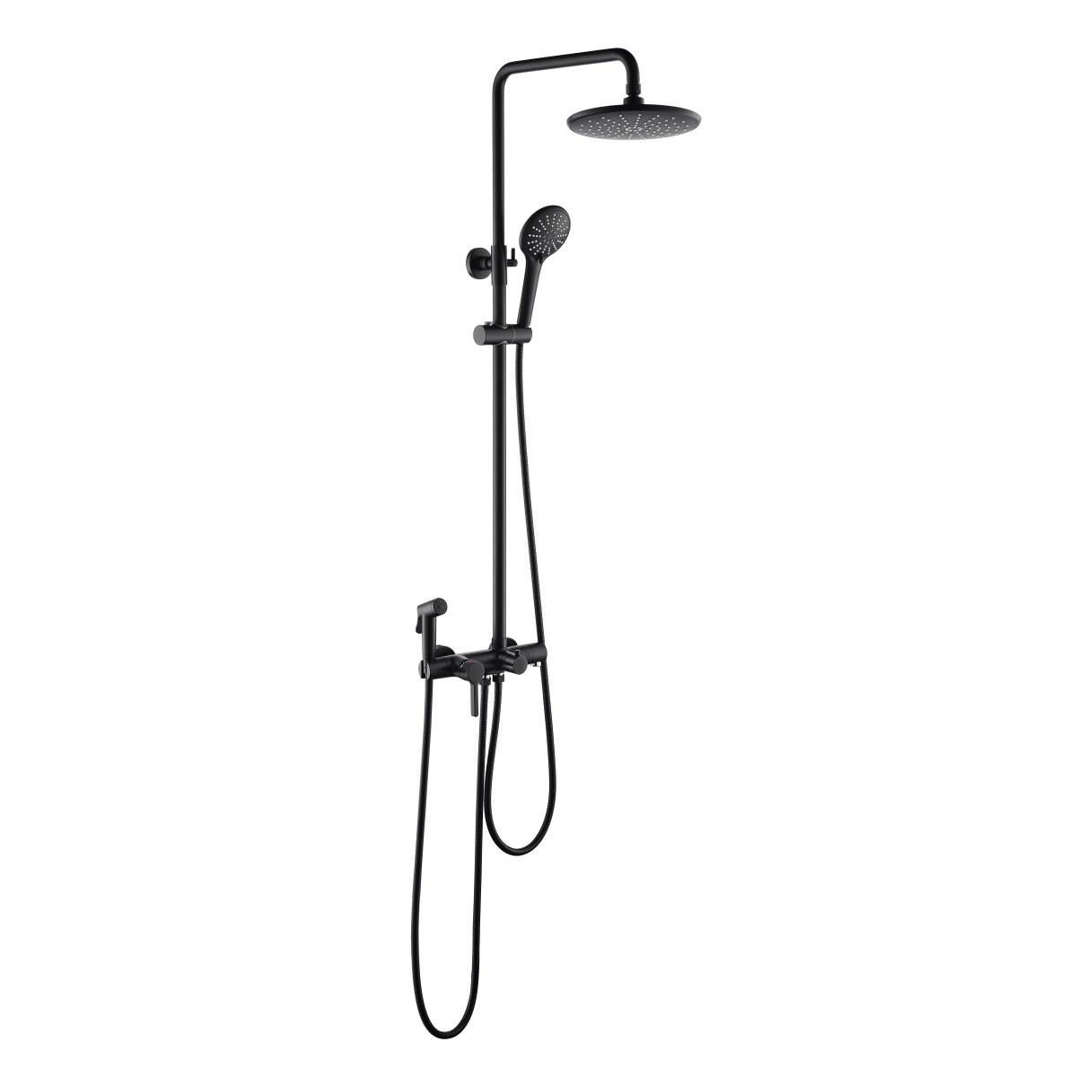 YS34244	Multi-purpose shower column, rain shower column with faucet, spout and sprayer, height adjustable;