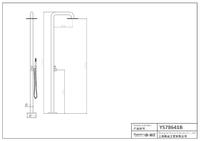 YS78641B 2-Function 304 or 316l Outdoor Pool Shower Column For Poolside Resorts, Beachfront High Corrosion Area with ø200mm Rain Shower Head