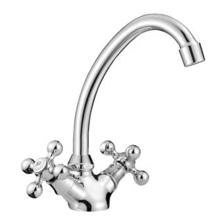 1108-50	brass faucet double handles hot/cold water deck-mounted kitchen mixer, sink mixer