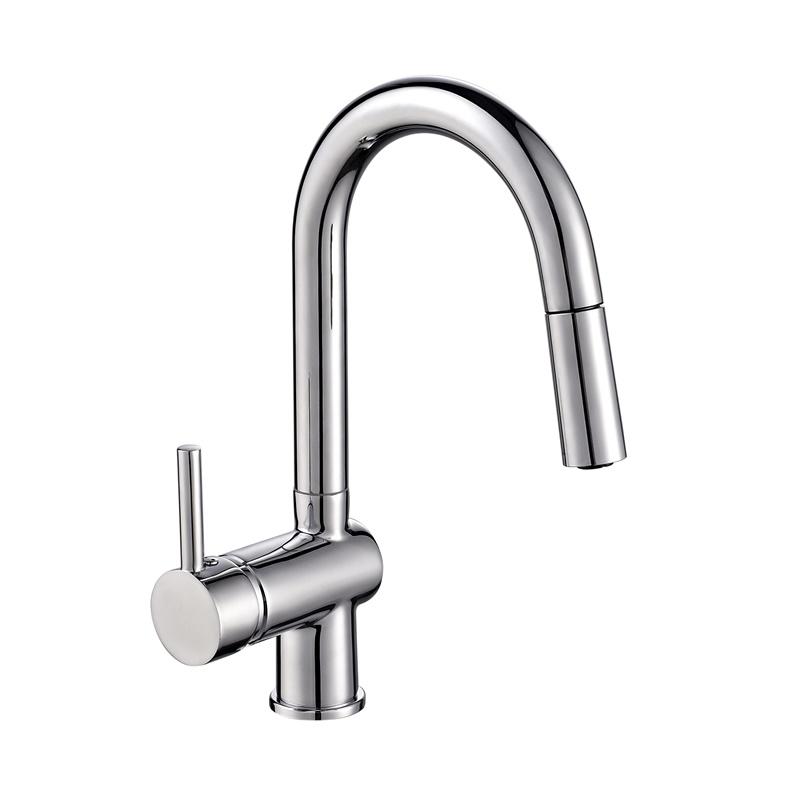 3026	Pb-free faucet single handle hot/cold deck-mounted sink mixer, pull-out kitchen faucet;