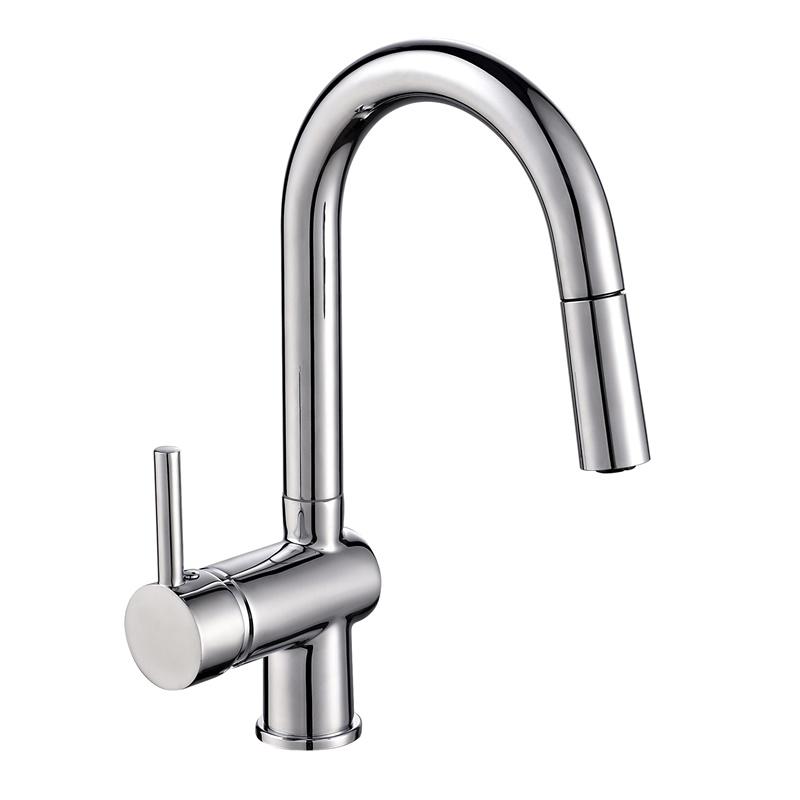 3029	brass Pb free faucet single handle hot/cold deck-mounted sink mixer, pull-out kitchen faucet;