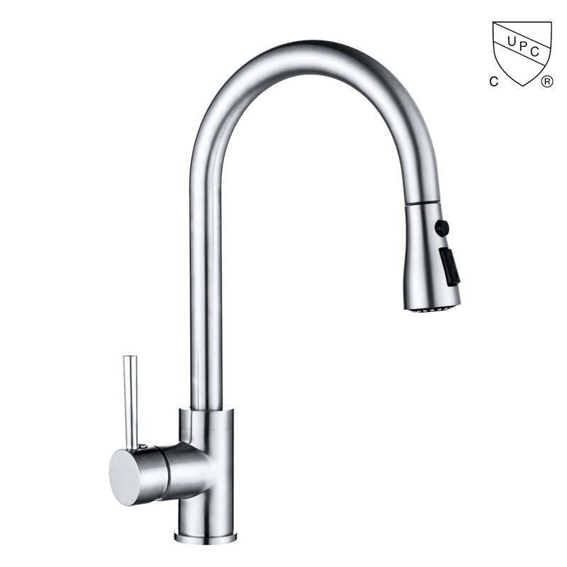 C0029-1	UPC, CUPC certified brass faucet 1-handle deck mount pull-out handle/lever kitchen faucet;