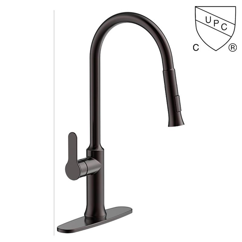 C0031-1	UPC, CUPC certified brass faucet 1-handle deck mount pull-out handle/lever kitchen faucet;