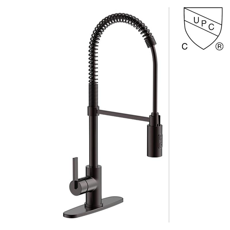 C0051-1	UPC, CUPC certified brass faucet 1-handle deck mount pre-rinse handle/lever kitchen faucet;