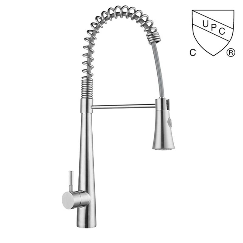 C0053-2	UPC, CUPC certified brass faucet 1-handle deck mount pre-rinse handle/lever kitchen faucet;