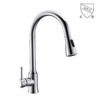 C0066	UPC, CUPC certified brass faucet 1-handle deck mount pull-out handle/lever kitchen faucet;
