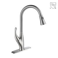 C0077	UPC, CUPC certified brass faucet 1-handle deck mount pull-out handle/lever kitchen faucet;