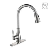 C0080	UPC, CUPC certified brass faucet 1-handle deck mount pull-out handle/lever kitchen faucet;
