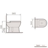 YS22215F	Single standing ceramic toilet, P-trap washdown toilet;