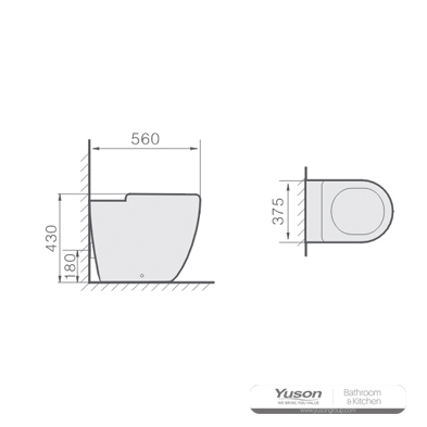 YS22239F	Single standing ceramic toilet, P-trap washdown toilet;